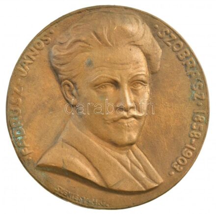 Szentesy Hiesz Géza (1896-1975) 1903. 'Fadrusz János szobrász 1858-1903' egyoldalas Br emlékérem (98mm) T:1-