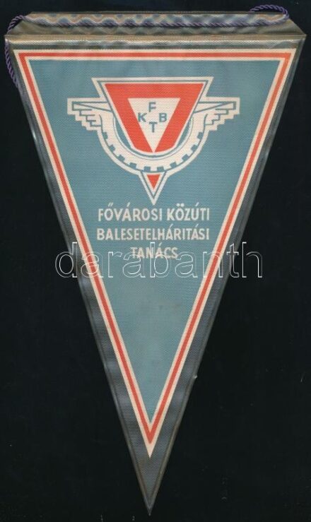 Fővárosi Közúti Balesetelhárítási Tanács zászlócska, 28x16 cm