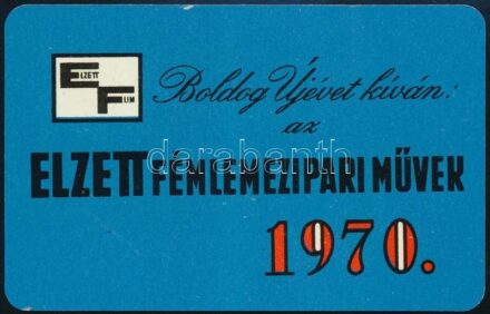 1970 Elzett fém reklámos kártyanaptár
