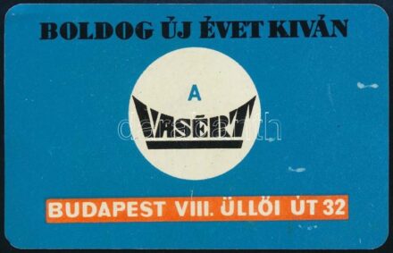 1970 Vasért fém reklámos kártyanaptár