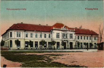 1927 Budapest XVI. Rákosszentmihály, Községháza, sörcsarnok, üzletek. Vasúti levelezőlapárusítás 9685. (Rb)