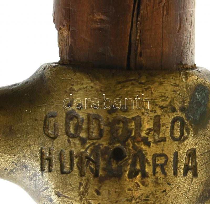 1933 Cserkész fokos, Gödöllő, Réz liliommal díszítve, mogyorófa, apró sérülésekkel h:84cm - Image 3