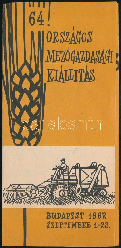 1962 64. Országos Mezőgazdasági Kiállítás prospektusa, benne térképpel.