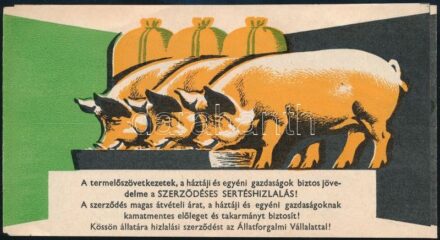 cca 1960-1970 Szerződéses sertéshizlalás! Az Állatforgalmi Vállalat prospektusa. Bp., Athenaeum-ny.