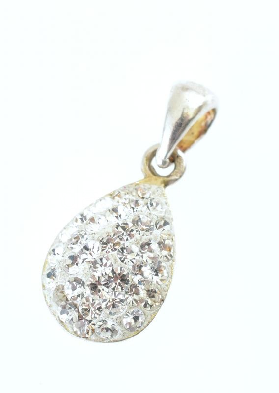 Ezüst (Ag) medál strasszokkal, jelzett, bruttó:2g, 2cm.