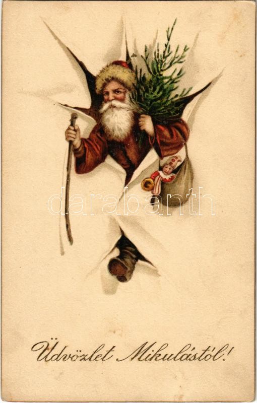 Üdvözlet a Mikulástól! / Saint Nicholas. Amag No. 1187. litho