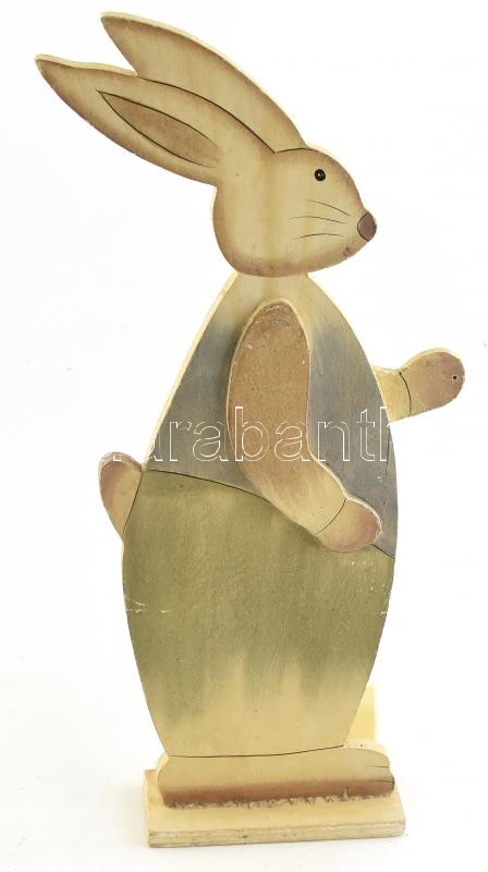 Nyúl figura, festett fa, kopott, m:40cm