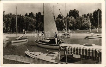 1943 Balatonkenese, Székesfővárosi Alkalmazottak segítőalapja fővárosi üdülőhely, vitorlás kikötő, hajóskapitány