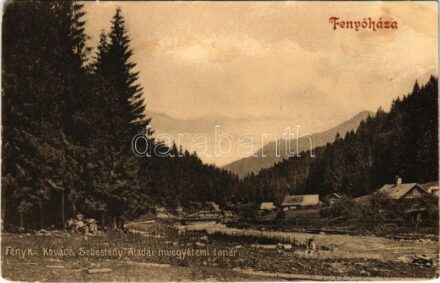 1910 Fenyőháza, Lubochna; látkép. Fényképezte Kovács Sebestyén Aladár műegyetemi tanár / general view (r)