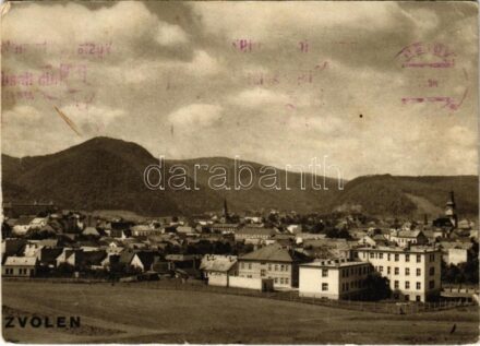1937 Zólyom, Zvolen; látkép / general view + 'Vystava Slovácka 1937 Uh. Hradiste' So. Stpl. (EK)