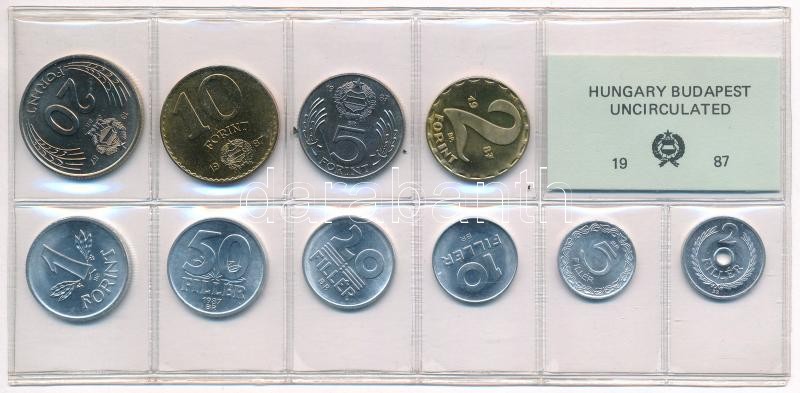 1987. 2f-20Ft (10xklf) érmés forgalmi sor fóliatokban T:1 Adamo FO20