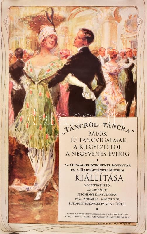 1996 Táncról táncra OSZK kiállítási plakát 40x60 cm