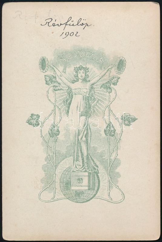 1902 Révfülöp, részlet, keményhátú fotó szecessziós hátlappal, 12,5×8 cm - Image 2