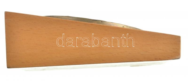 DN 'Gönczy Pál 1817-1892' egyoldalas, öntött bronz plakett, fa talpon (99mm) T:1- - Image 2