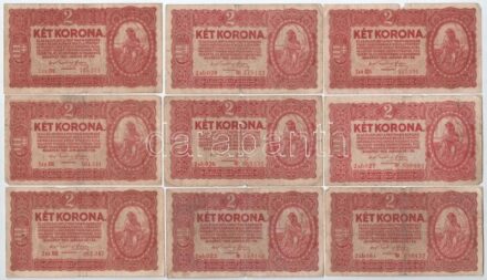 1920. 2K (9db, ebből 5db '2ab' csillagos sorszámmal, 4db pedig '2aa') T:III- Adamo K7, K7/1