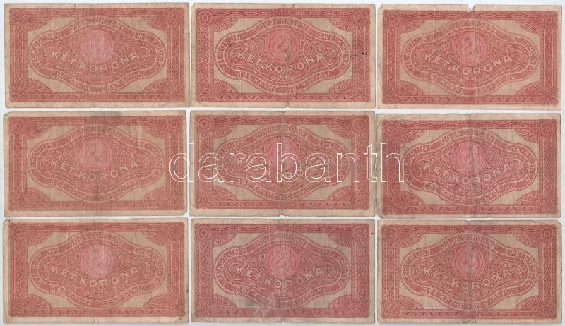 1920. 2K (9db, ebből 5db '2ab' csillagos sorszámmal, 4db pedig '2aa') T:III- Adamo K7, K7/1 - Image 2