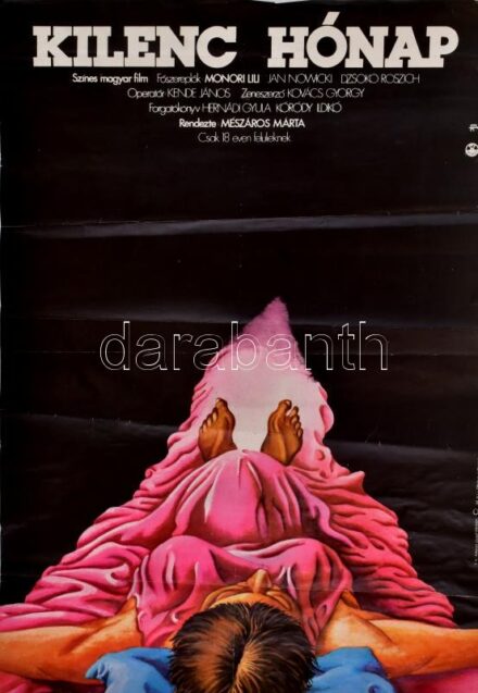 1976 Helényi Tibor (1946-2014): Kilenc hónap, film plakát, MOKÉP, MAHIR, hajtásnyommal, szélén kis szakadás, 58x40 cm