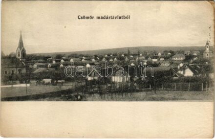 1912 Csömör, látkép madártávlatból. Weisz Vilmos kiadása (r)