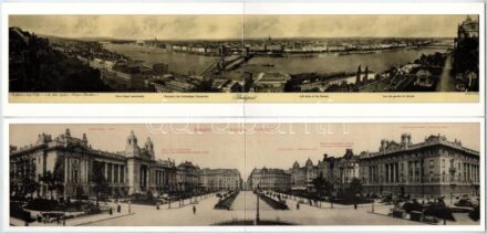 BUDAPEST - 2 db MODERN reprint panoráma képeslap / 2 modern reprint panorama postcards