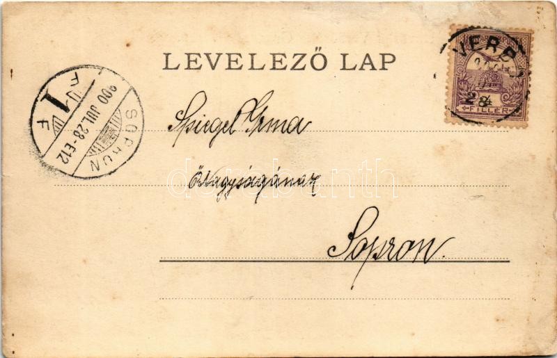 1900 Verbó, Vrbové; tér, zsinagóga a háttérben / square, synagogue in the background (r) - Image 2