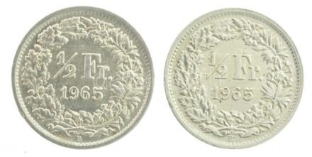 Svájc 1965B 1/2Fr Ag (2x) T:1- Switzerland 1965B 1/2 Franc Ag (2x) C:AU Krause KM#23