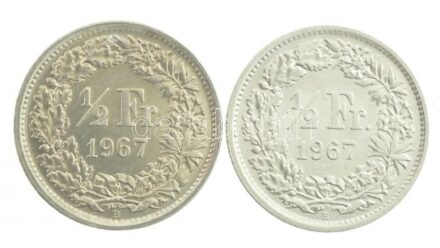 Svájc 1967B 1/2Fr Ag (2x) T:1- Switzerland 1967B 1/2 Franc Ag (2x) C:AU Krause KM#23