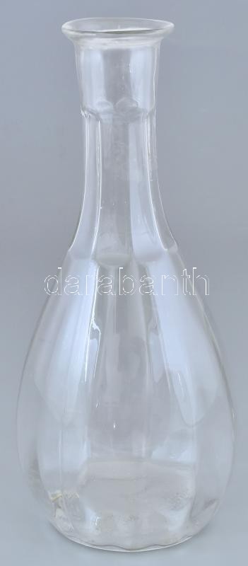 Hitelesített borospalack, 3959 KJA jelzéssel, kopásnyomokkal, 1 L, m: 25 cm