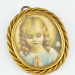 1873 régi aranyozott képkeret, 5x4,5cm