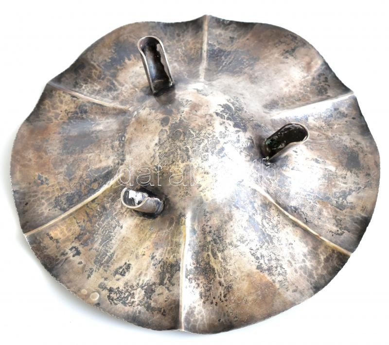 Ezüst (Ag) kínálótálka, jelzett, d:14cm, nettó: 87g - Image 2