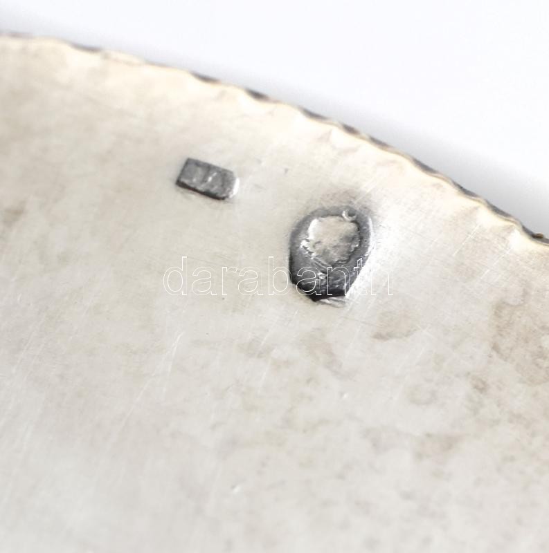 Ezüst (Ag) kínálótálka, jelzett, d:14cm, nettó: 87g - Image 3