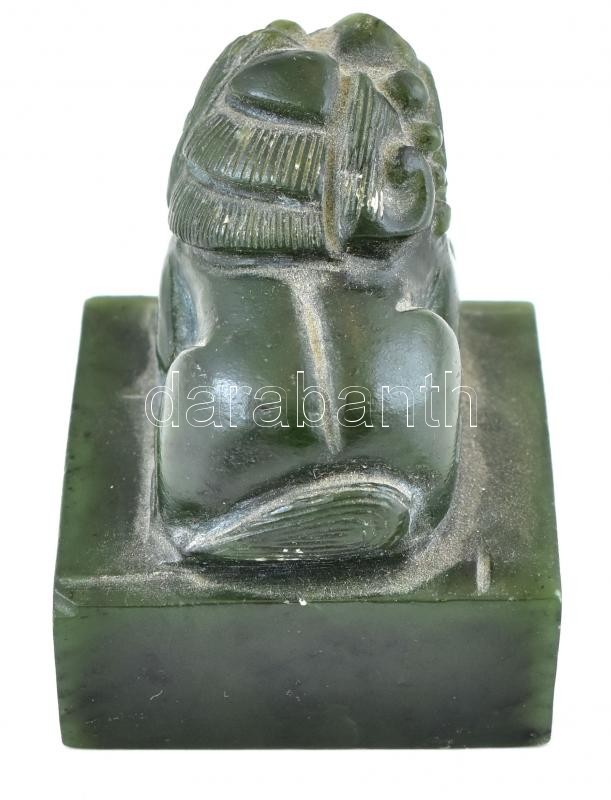 Pho kutyát ábrázoló régi, kínai pecsétnyomó. faragott jade kő 5 cm / Pho dog Chinese jade seal maker - Image 3