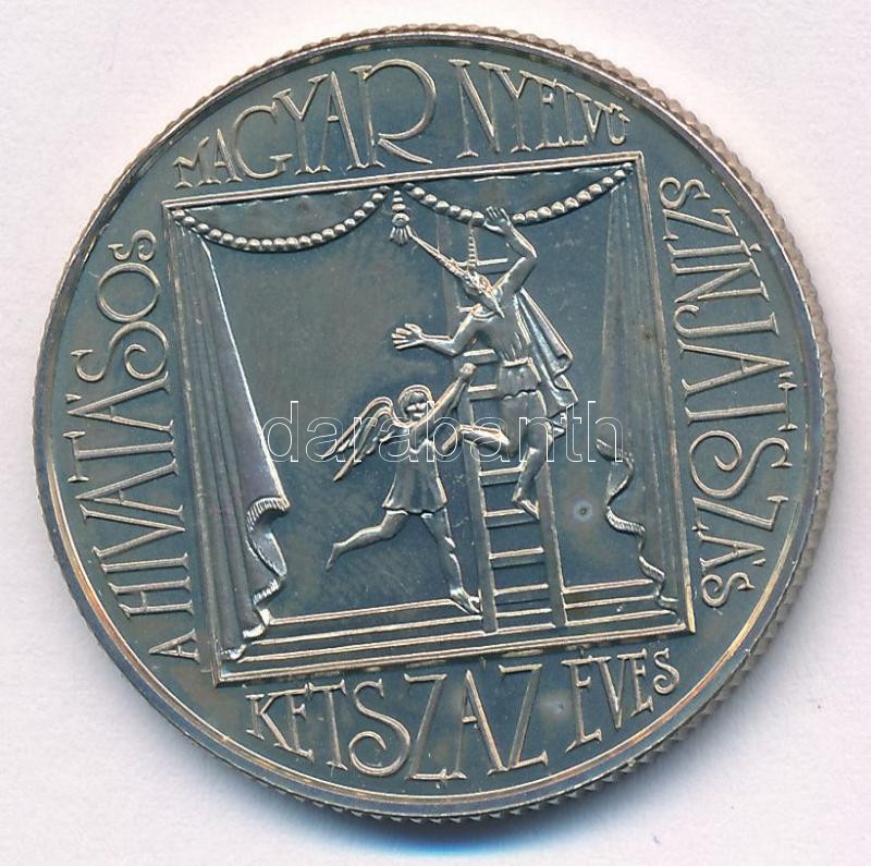 1990. 100Ft Cu-Ni '200 éves a hivatásos magyar nyelvű színjátszás' T:BU ujjlenyomat, patina Adamo EM118