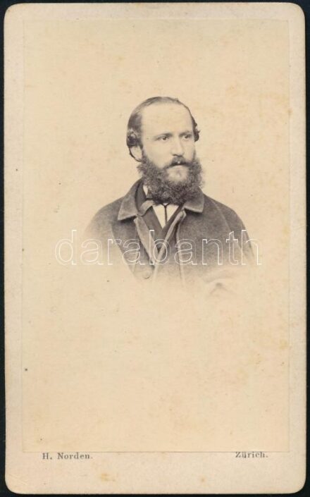 cca 1860 Szigethy úr portréja, keményhátú fotó Nodern zürichi műterméből, 10×6 cm