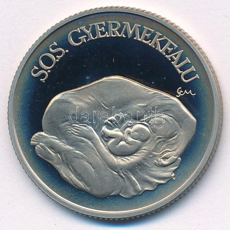 1990. 100Ft Cu-Ni 'SOS Gyermekfalu' T:1 (PP) patina, kis karc Adamo EM117