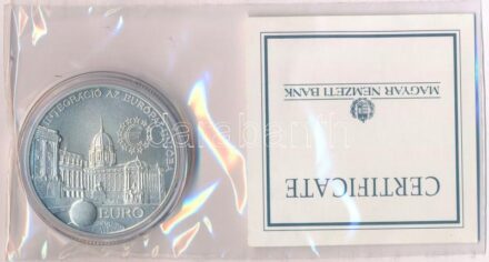 1997. 2000Ft Ag 'Integráció az Európai Unióba - EURO' kapszulában, tanúsítvánnyal T:BU Adamo EM147
