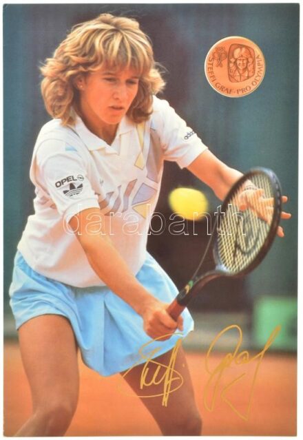 NSZK 1988. 'Olimpiai játékok - Steffi Graf' Br emlékérem nagyalakú díszlapon (35mm) T:BU FRG 1988. 'Olympic Games - Steffi Graf' Br medallion on cardboard (35mm) C:BU