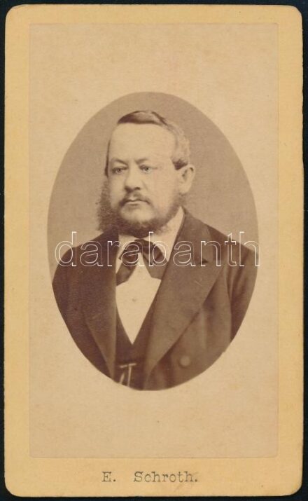 cca 1870 E. Schroth, keményhátú fotó Josef Fietz freiwaldaui műterméből, 10,5×6,5 cm
