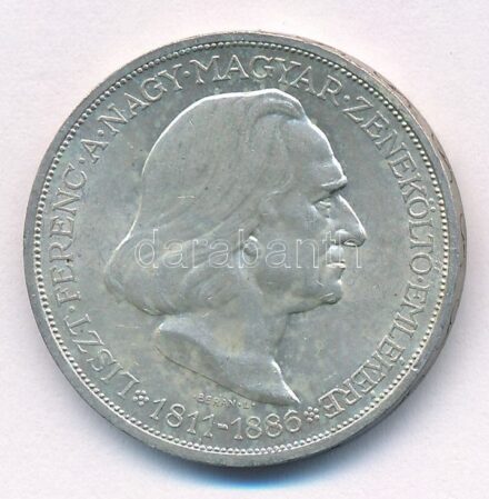 1936. 2P Ag 'Liszt' T:2 patina Adamo P7.3