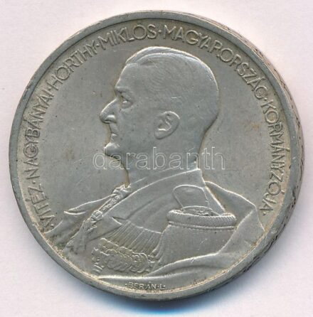 1939. 5P Ag 'Horthy balra' T:2 patina Adamo P8.1