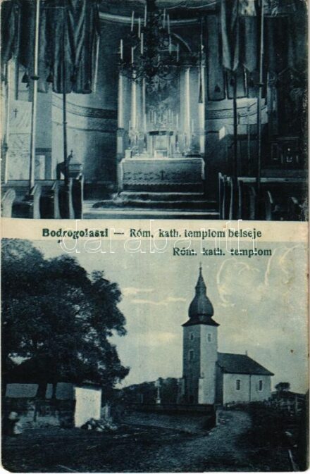 1931 Bodrogolaszi, Római katolikus templom, belső. Szabó János kiadása (EM)