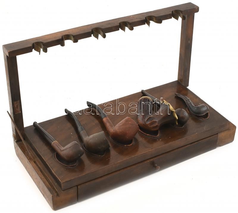 Fa pipatórium pipákkal (6db) kopott, 41x20x25cm