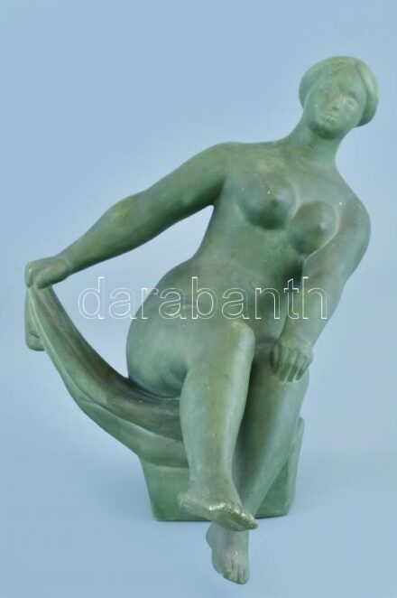 Id. Marosán László: Női akt. Terrakotta, jelzett, hibátlan, m:24cm