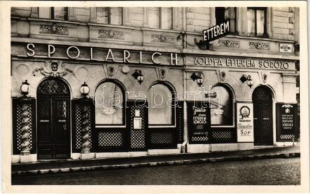Budapest I. Spolarich féle Zöldfa étterem söröző, Paracelsus sör. Krisztina tér 9. (lebontották)