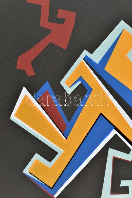 Frank Magda (1914-1997): Szoborterv. Szitanyomat, papír, jelzett. 33×24 cm - Image 2