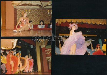 Kán-kán Moulin Rouge, 5 db retró fotó, 9×12,5 cm