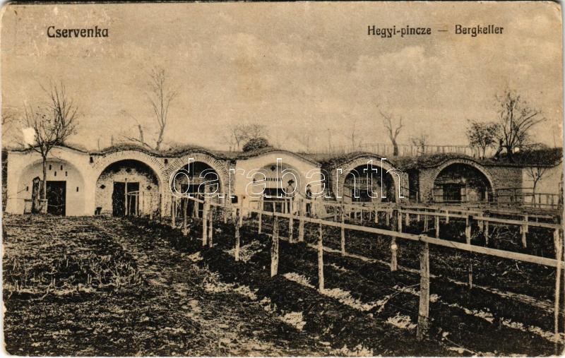 Cservenka, Crvenka; Hegyi pince / Bergkeller / wine cellars, vineyard (EK)