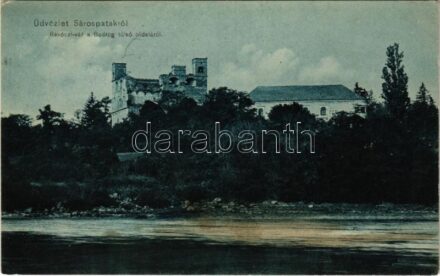 1912 Sárospatak, Rákóczi vár a Bodrog túlsó oldaláról (fl)