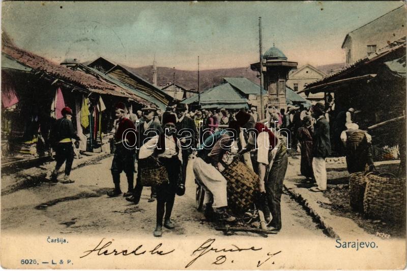 1904 Sarajevo, Carsija / shop, market + 'K.und K. MILIT. POST ILIDZE' (Rb)