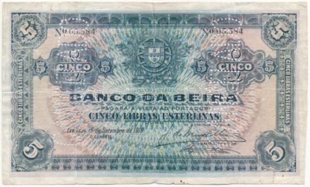 Mozambik / Portugál gyarmat 1919. 5L 'CANCELADO' perforációval T:III- Mozambique / Portuguese colony 1919. 5 Libras with 'CANCELADO' perforation C:VG Krause P#R21