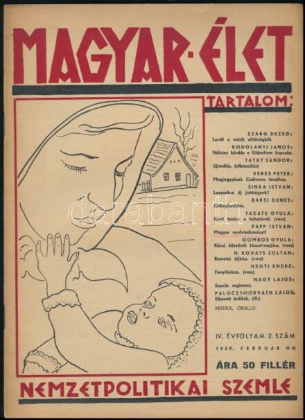 1939 Magyar Élet - nemzetpolitikai szemle 2.10. szám.